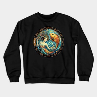 ZODIAC Pisces - Astrological PISCES - PISCES - ZODIAC sign - Van Gogh style - 10 Crewneck Sweatshirt